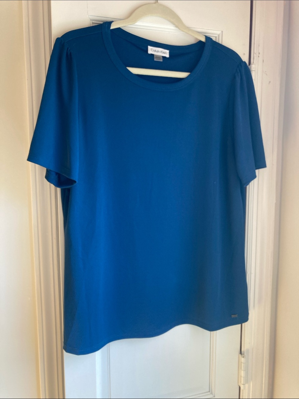 Calvin Klein Teal Crew Neck Short Sleeve Top